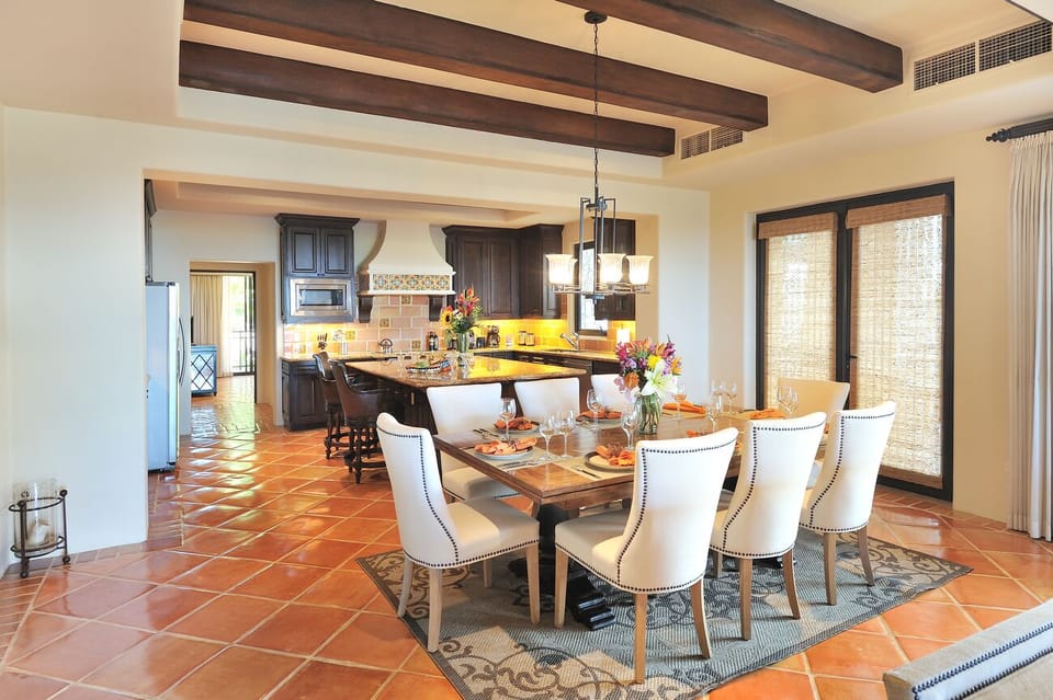 Dining room and kitchen