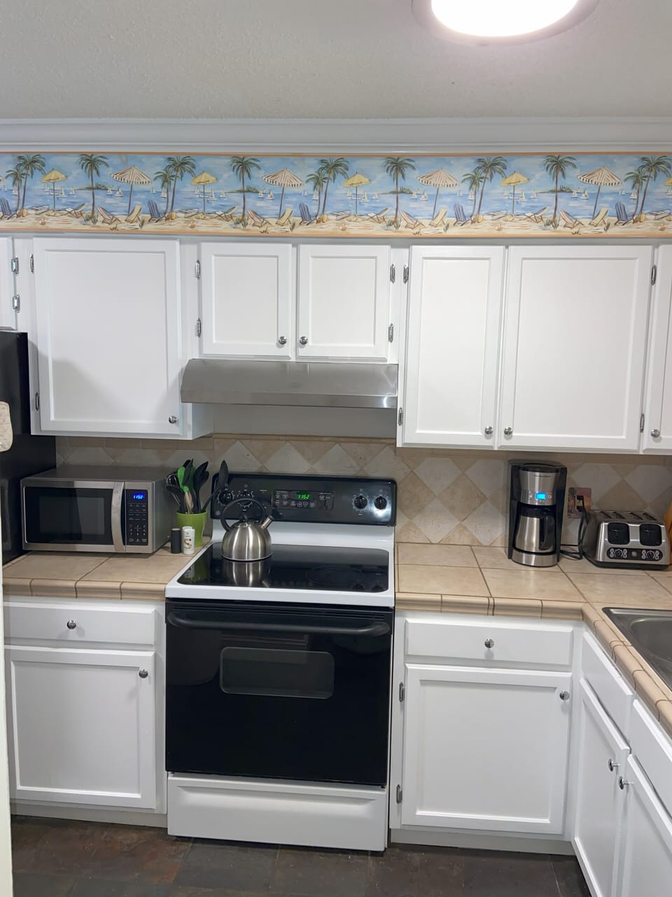 These cabinets used to be painted yellow in the middle!
