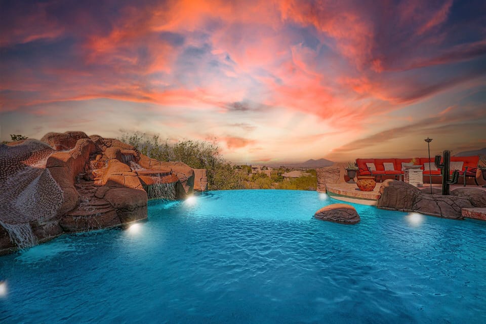 9400 Square Foot Mega Mansion with infinity waterslide pool with the best views!