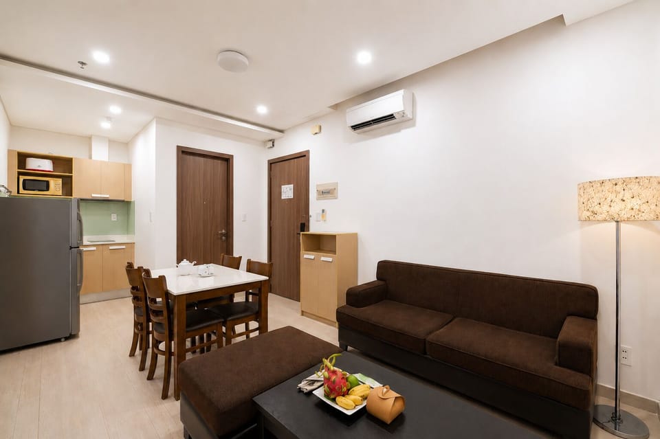 DELUXE TWO BEDROOM APARTMENT CITY VIEW | Private kitchen | Fridge, electric kettle