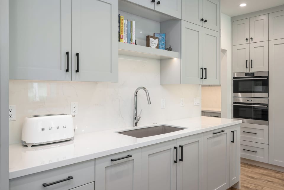 Asko dishwasher to the right of the sink.
