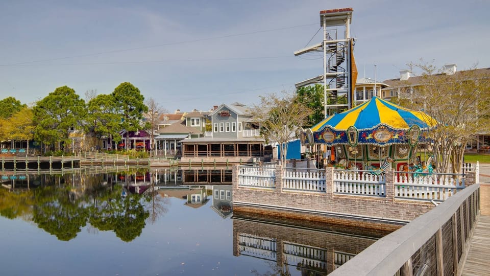 Relax and let go zipling over the water from one end of The Village to the other!