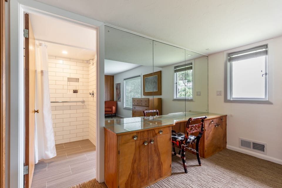 Vanity near the bathroom in the primary bedroom.