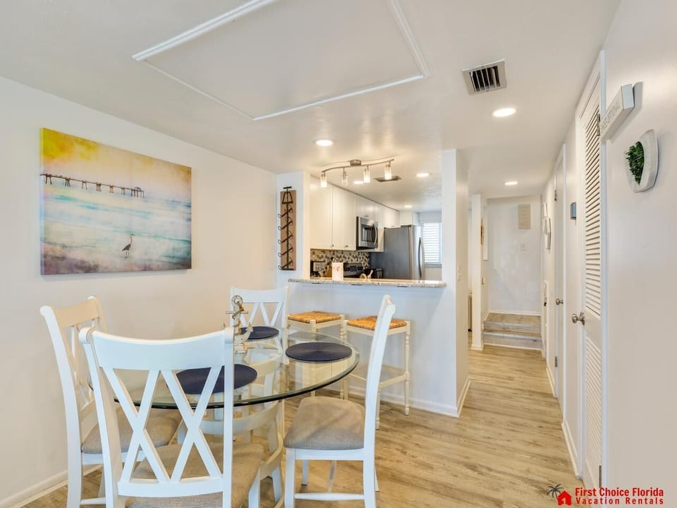 Bright and airy dining area with coastal-inspired decor