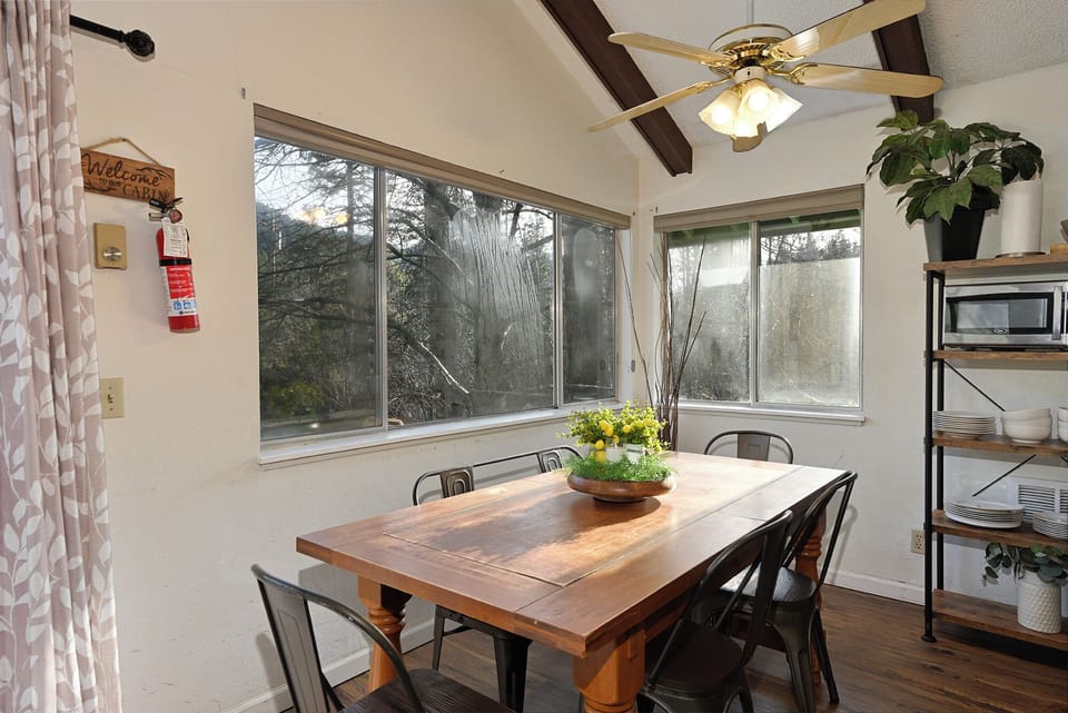 Dining area with a view.