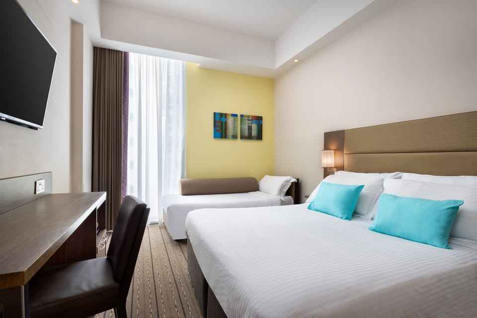 In-room safe, desk, laptop workspace, blackout drapes