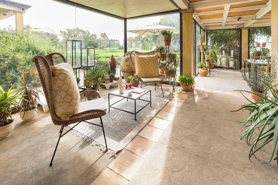 winter garden for comfortable outdoor dining