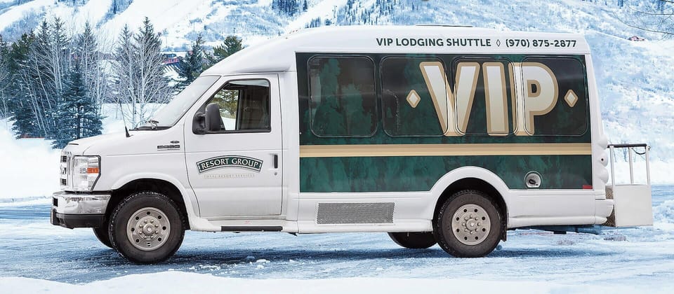 VIP winter shuttle service offers convenient mountain transportation with scheduled service from 5:00-10:00pm during snowy season.