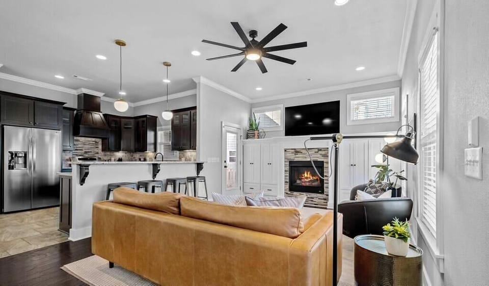 Living room and open kitchen