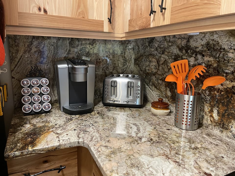 Keurig. Coffee. Toaster. 