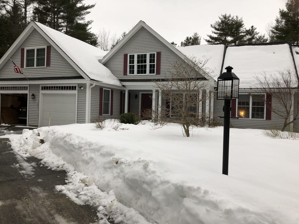 Front of house in winter