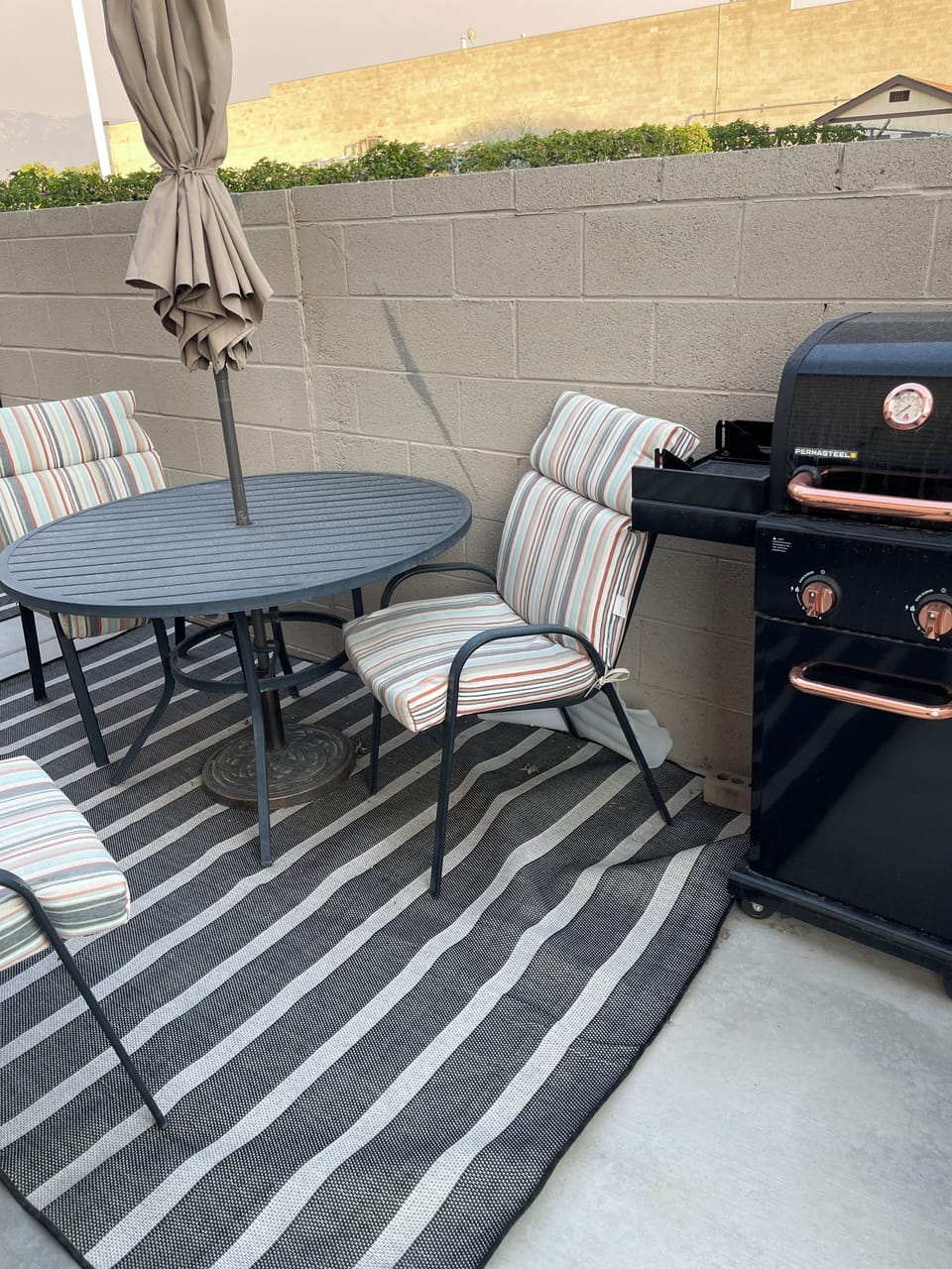 Patio Table and BBQ Grill 