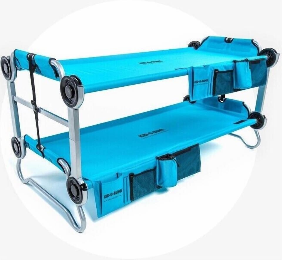 We use these kids bunk beds for camping,  takes minimal space and kids love it!