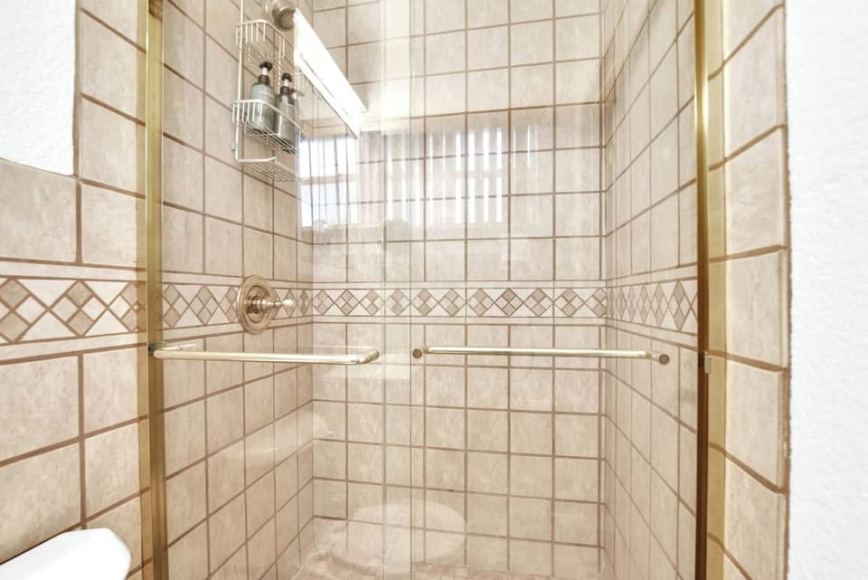 walk-in shower in primary bathroom