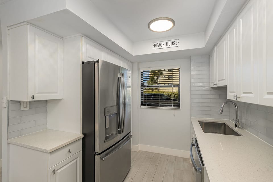 Remodeled kitchen with stainless appliances