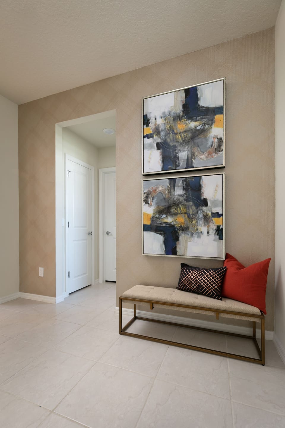 Architect Elys Micheline favors paintings and abstract art.