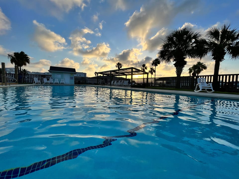 Great sunsets from neighborhood pool