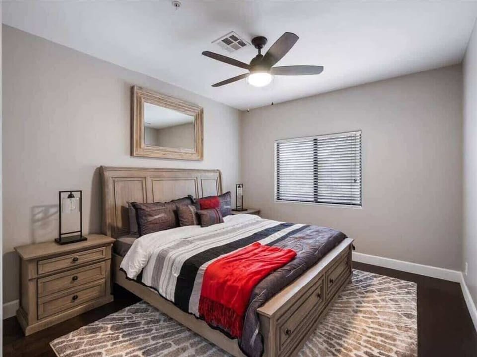 Slip into soft linens and drift off as the gentle ceiling fan keeps your room perfectly cool and comfortable all night long.