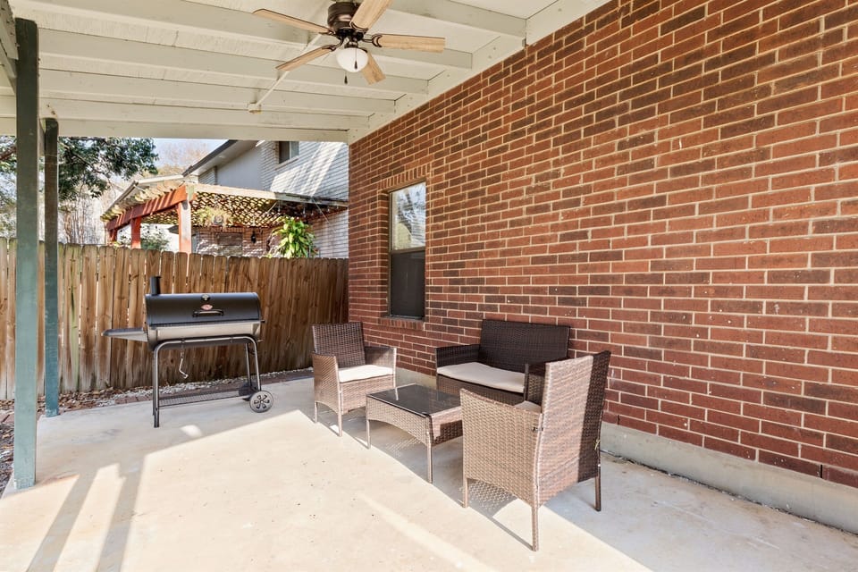 Your private outdoor patio —perfect for BBQs and evening chats 🌳🔥