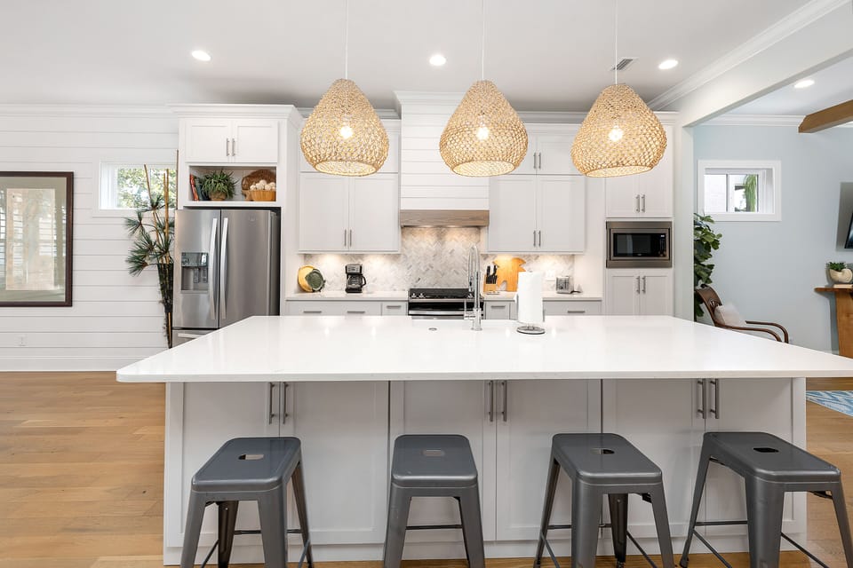 Bar counter is the perfect spot for breakfast or a snack