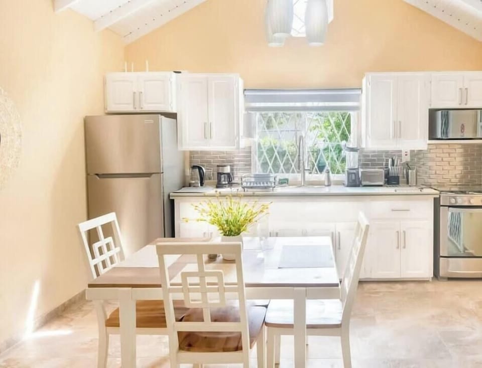 A fully-equipped kitchen to prepare meals at home.