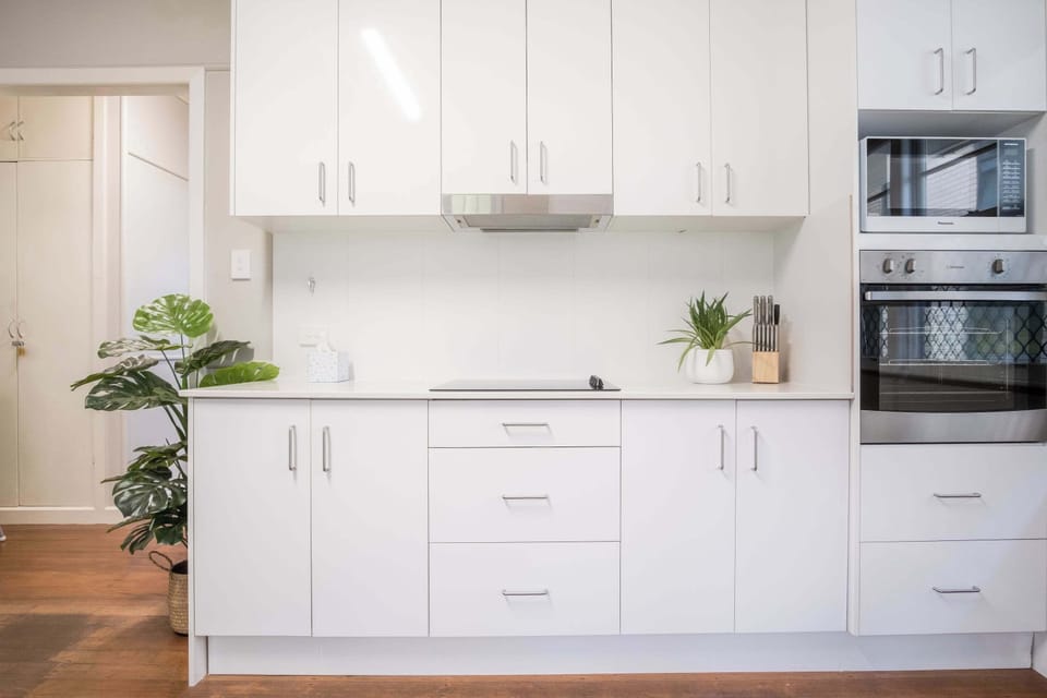 Old-fashioned kitchen with all modern appliances.