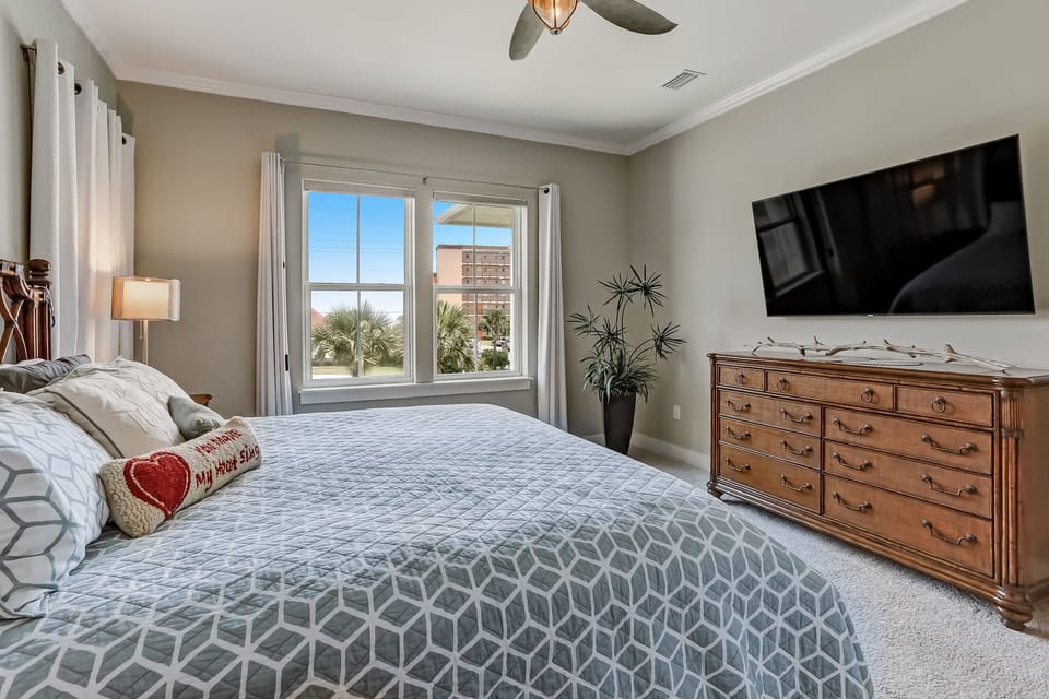 Master Bedroom on the 2nd Level with a Flat Screen TV (King Bed)