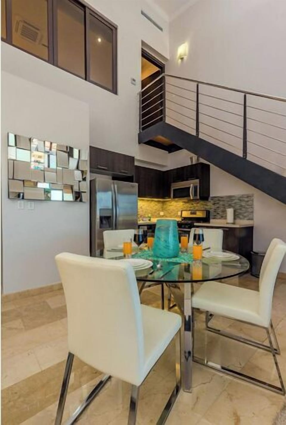 A sufficient space enough for dining area, living room, and kitchen.