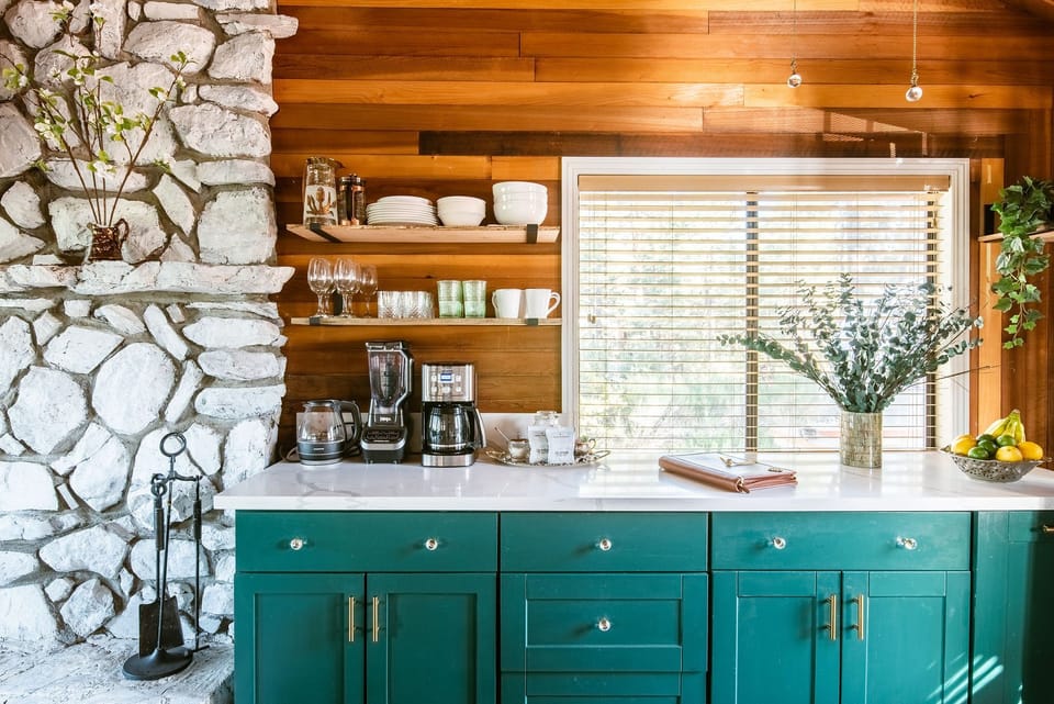 Crystals everywhere! From the drawer knobs to the ceiling fan chord handles.
