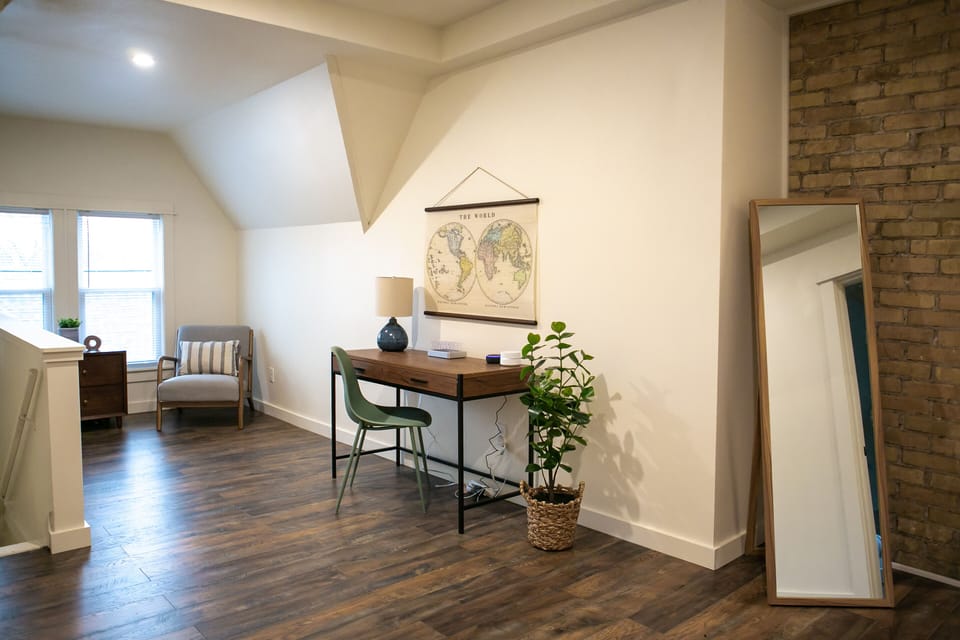 Dedicated workspace with fast Wi-Fi for remote work  (third floor)