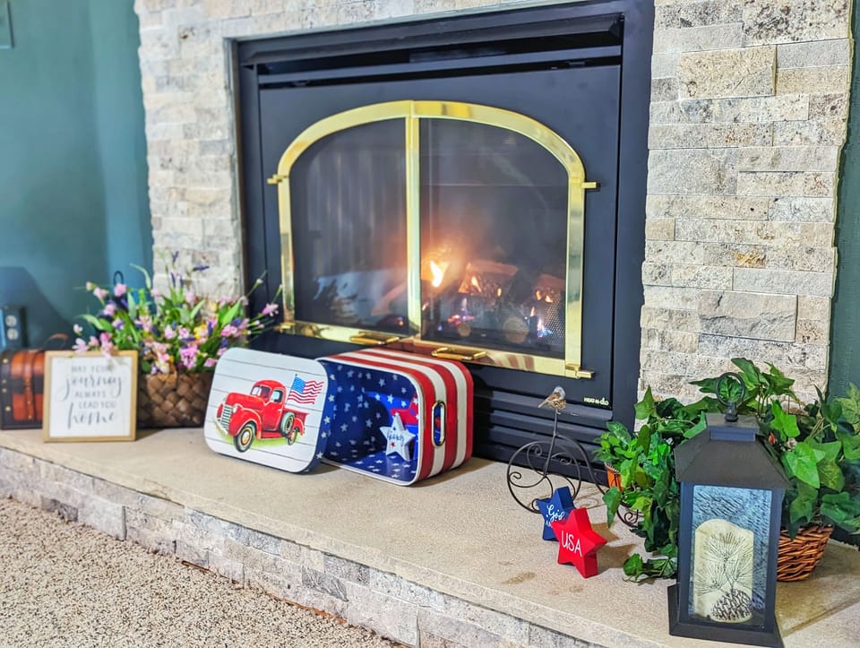 Cozy gas fireplace