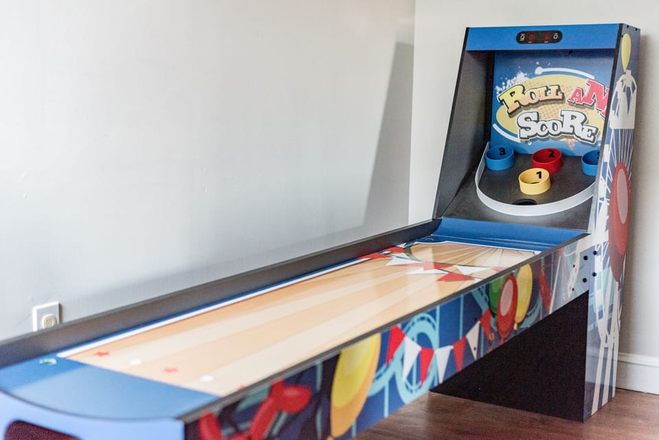 The kids will have fun with the skeeball machine! (Our guess is the grownups might, too...)