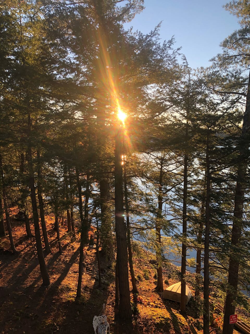 View to the left from Eagle’s Hideaway Bedroom- top level- facing the lake