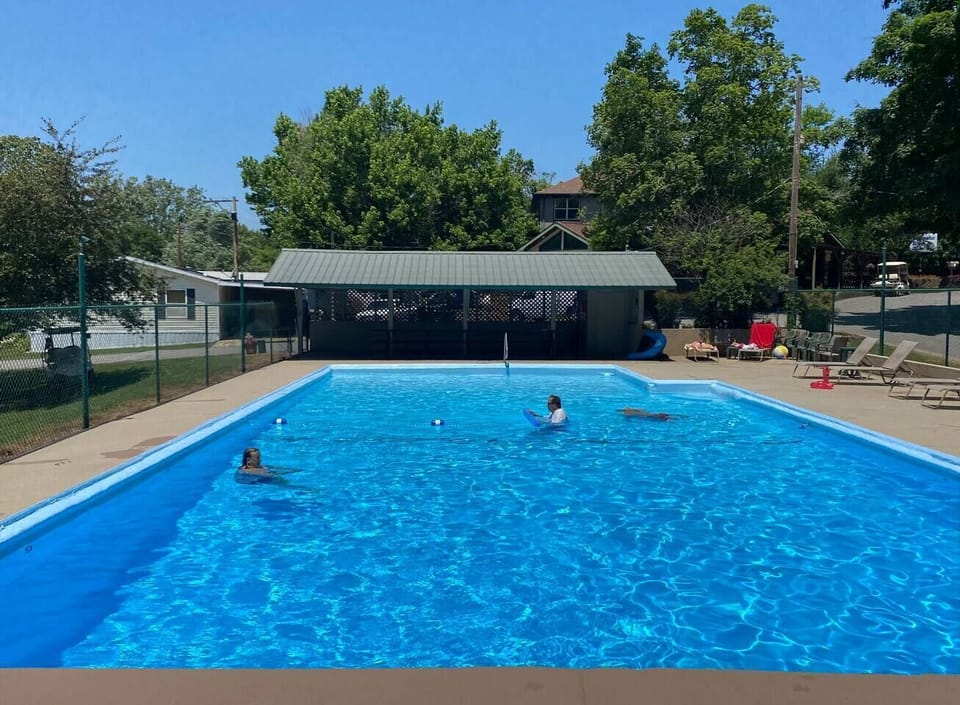 Resort Pool is open to all guests and available Memorial Day weekend through Labor Day weekend. No life guard on duty. Children under 14 must be accompanied by an adult. 