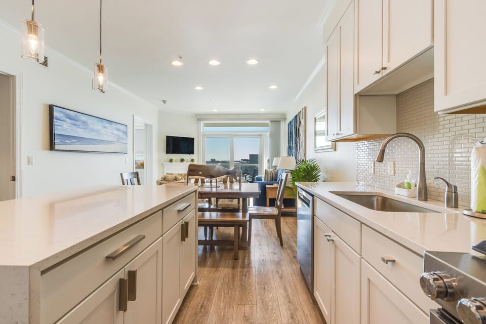 Kitchen view into the living areas.