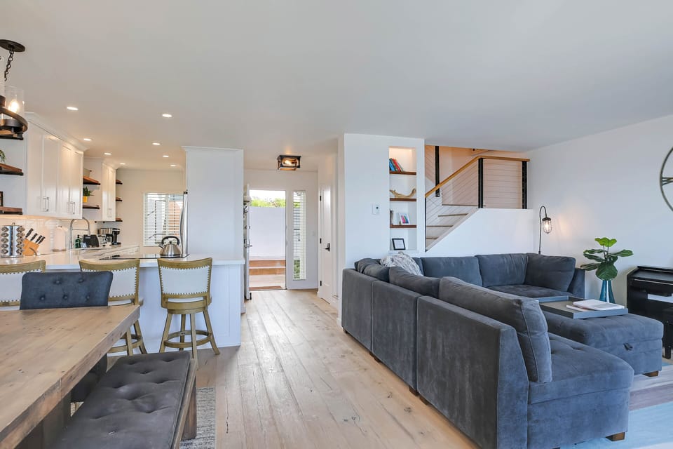 Guests will love this open concept floor plan with half bath on this ground floor.