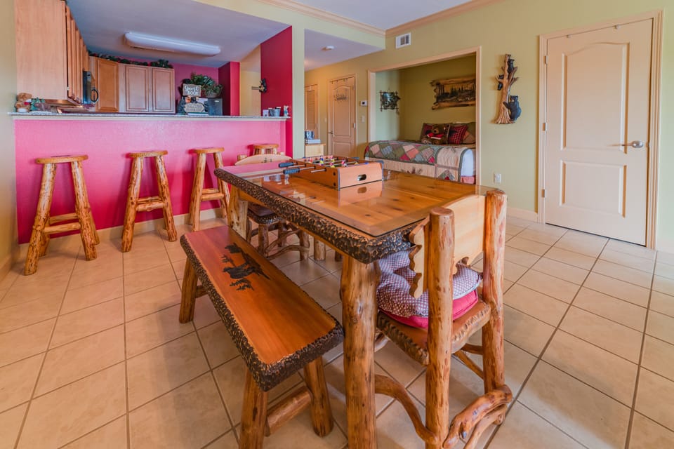 Dining room seating with games available