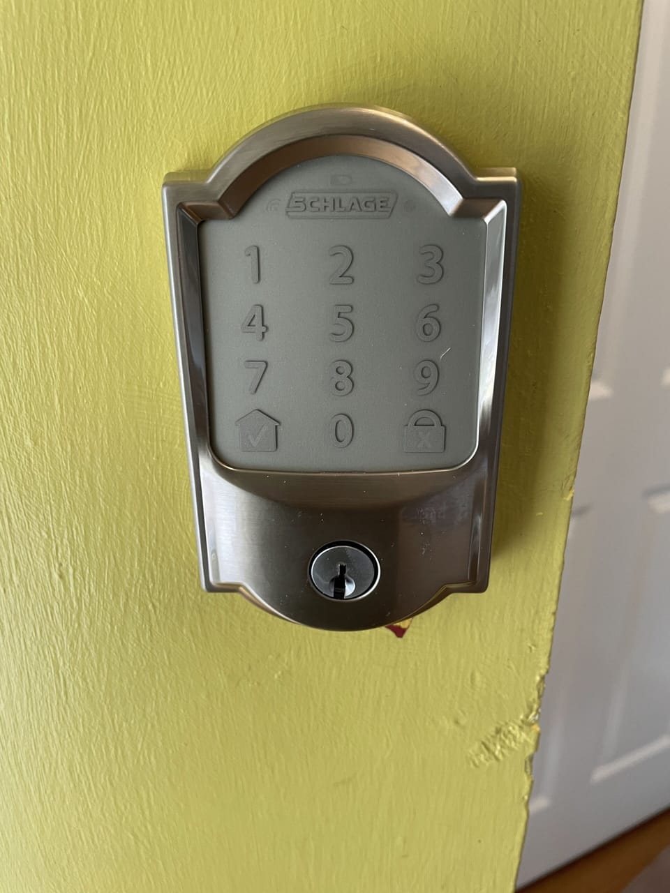 Digital lock. Guest party receives unique and personalized key code.