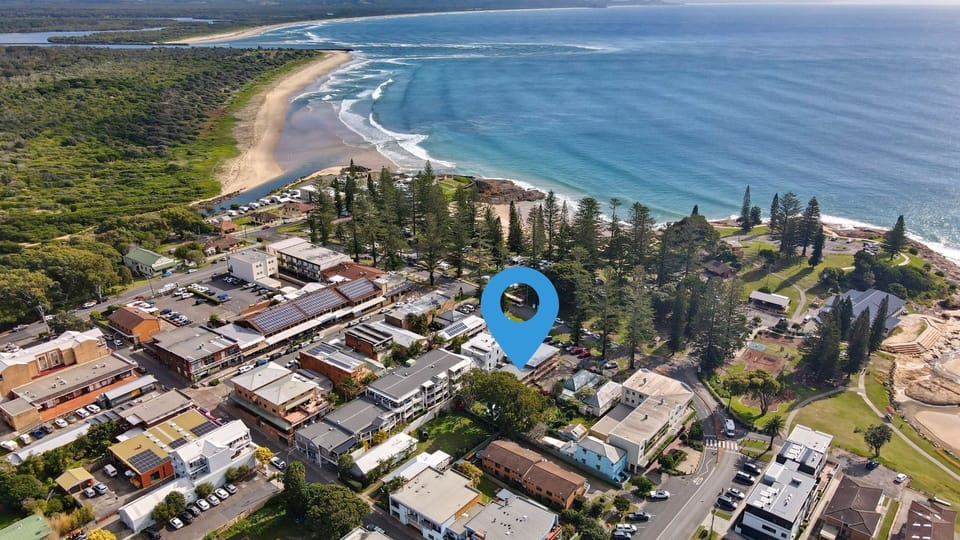 Aerial view of the property.