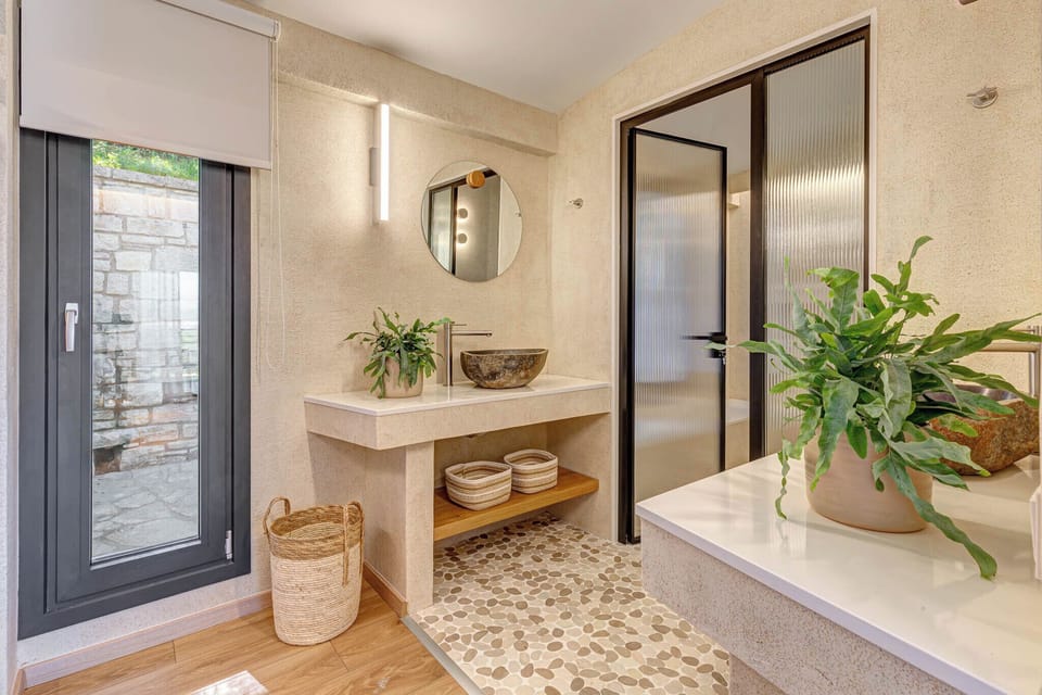Family Villa, Private Bathroom, Sea View (Villa Maria) | Bathroom | Shower, towels, soap, toilet paper