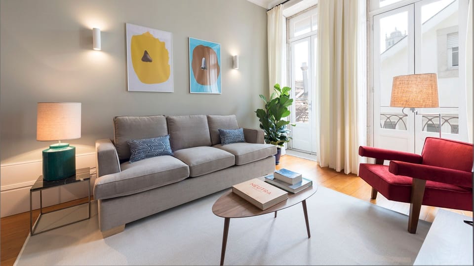 Beautifully decorated living room with a sofa-bed for 2 #cozy
