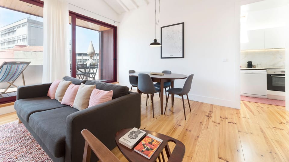 Living room + dining area