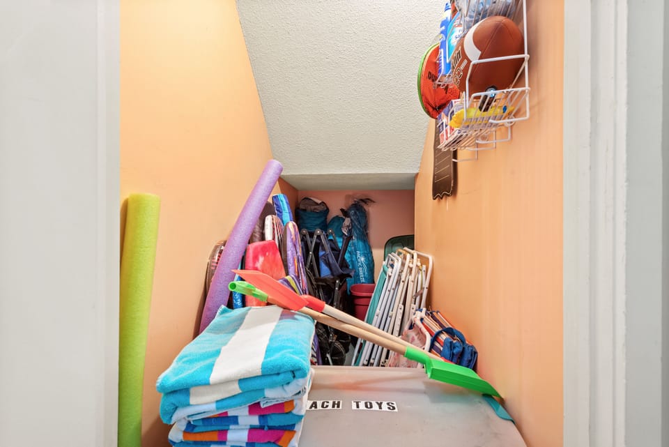 Beach equipment stored behind locked closet. $50 to use for duration of stay