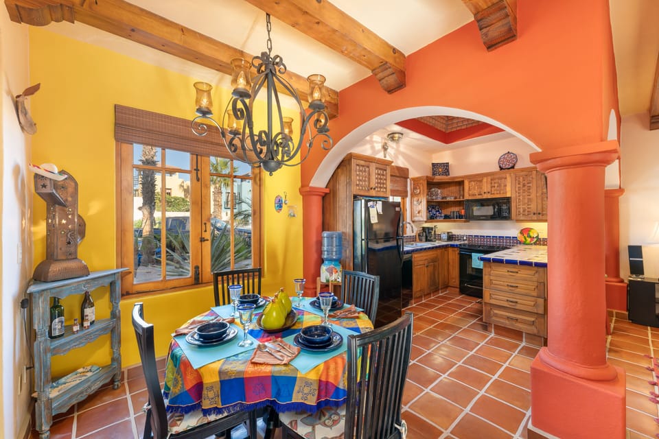 Dining Room has seating for 4.  Fully-equipped kitchen has everything you need to prepare a gourmet meal