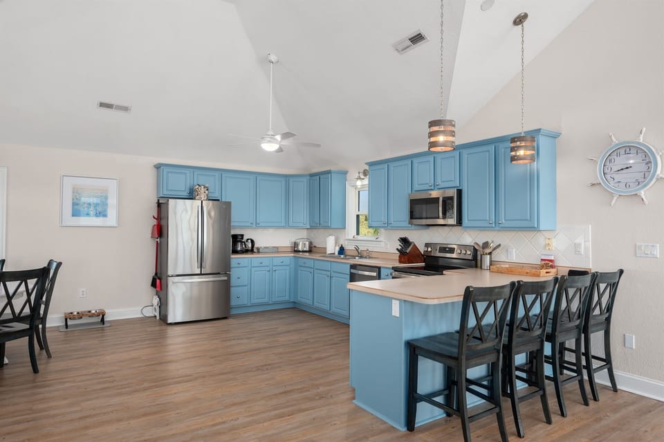 Spacious kitchen with everything needed for family meals and easy entertaining.