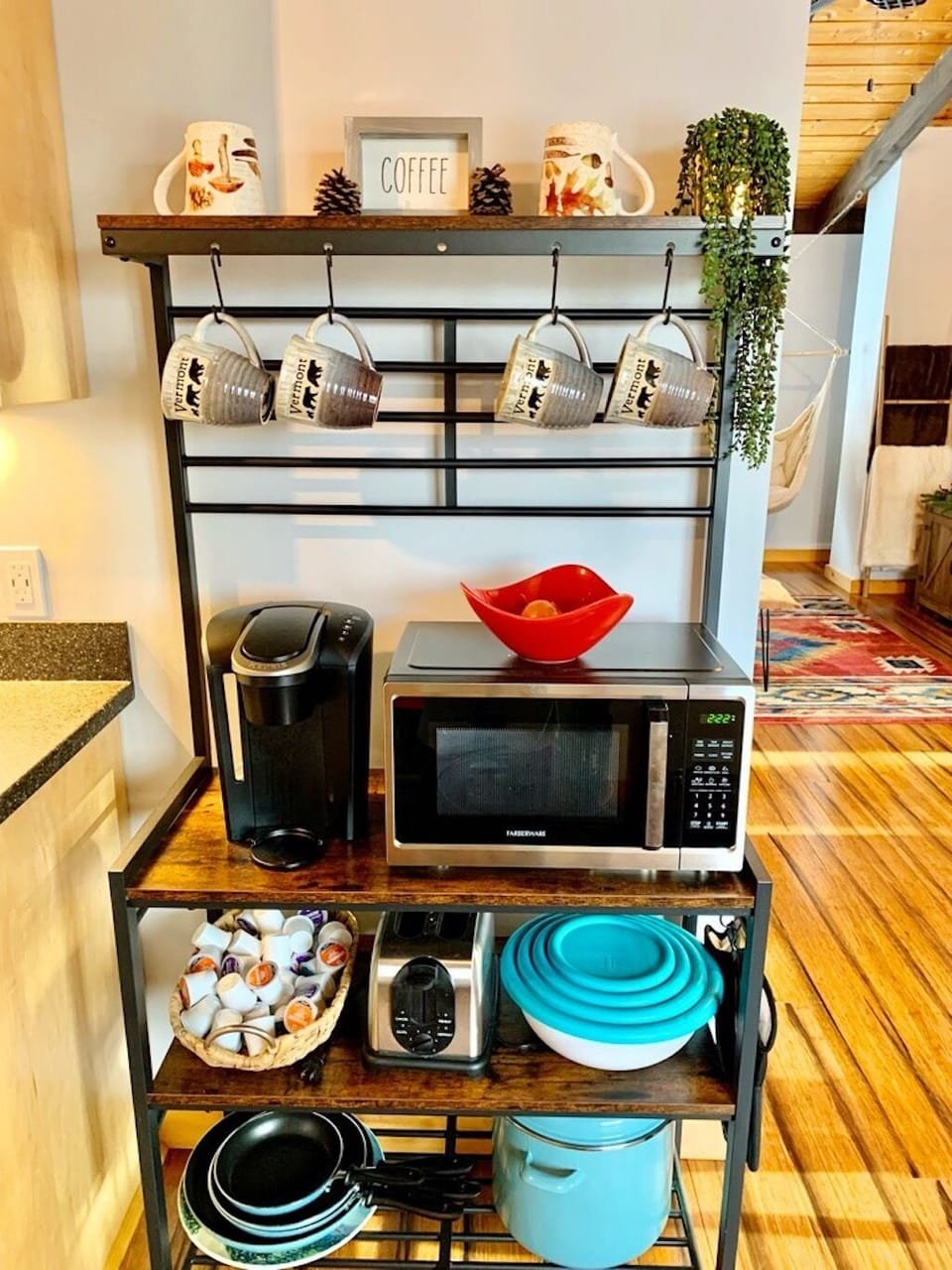 Coffee Bar and microwave