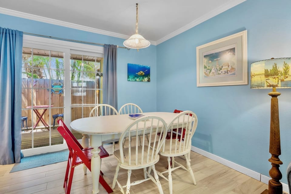 Dining table seating six guests