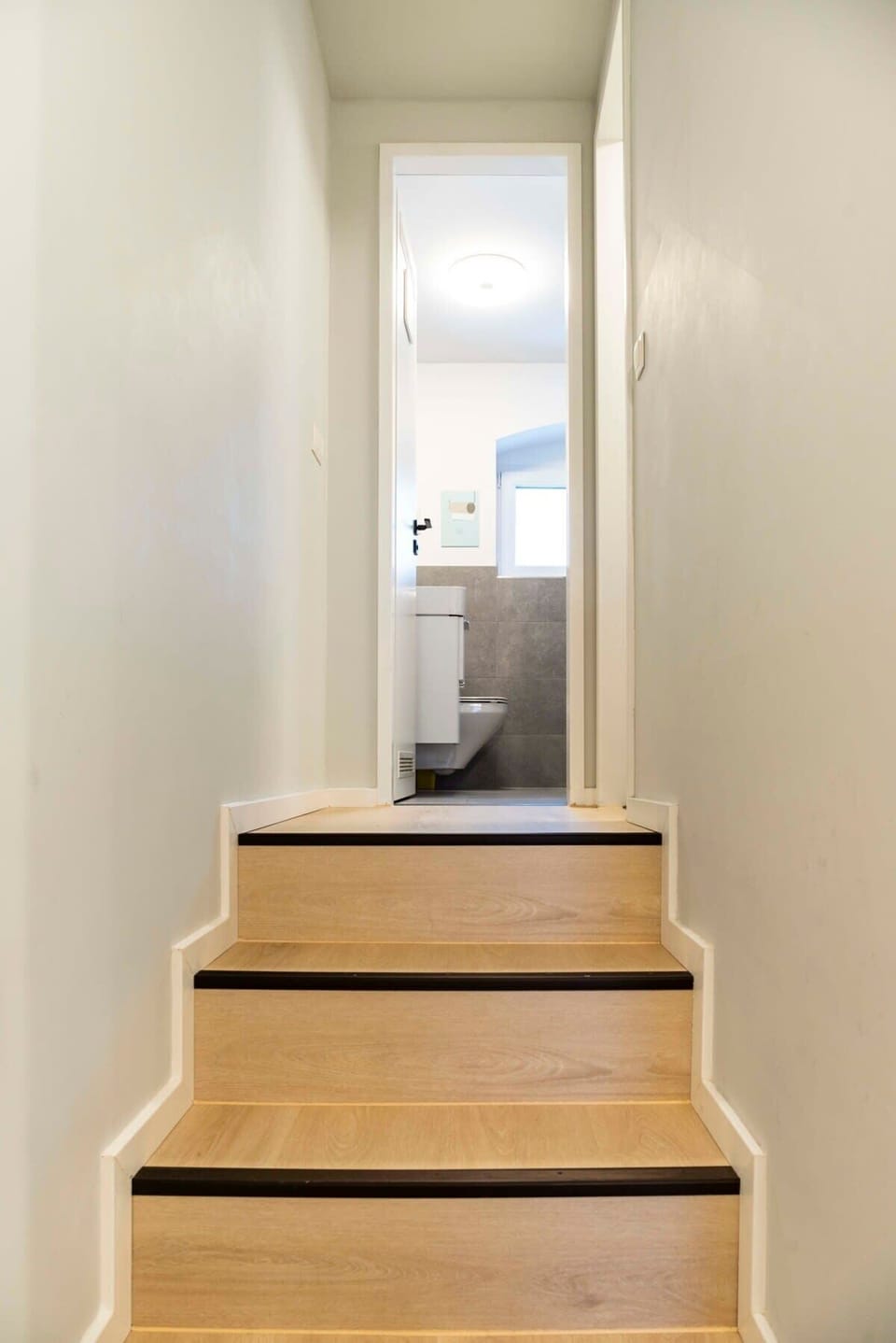 upstairs to the two bathrooms