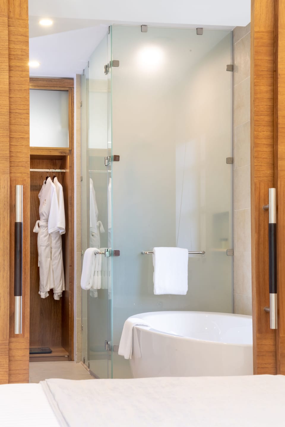 Savoy Standard Garden or Mountains | Bathroom | Separate tub and shower, rainfall showerhead, free toiletries