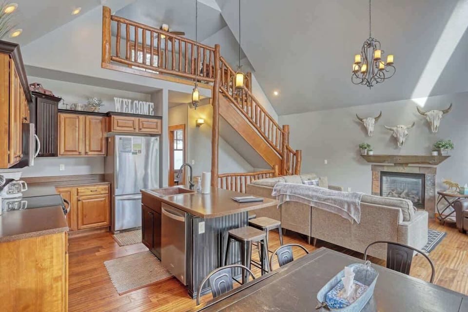 Open concept kitchen and living room 